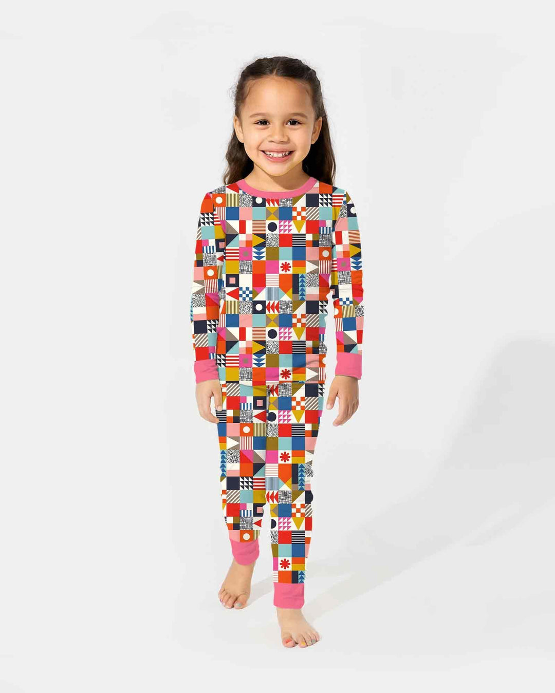 Zweiteiliges Langarm-Pyjama-Set mit Sommerfrüchten