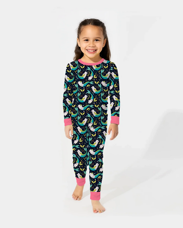 Zweiteiliges Langarm-Pyjama-Set mit Sommerfrüchten
