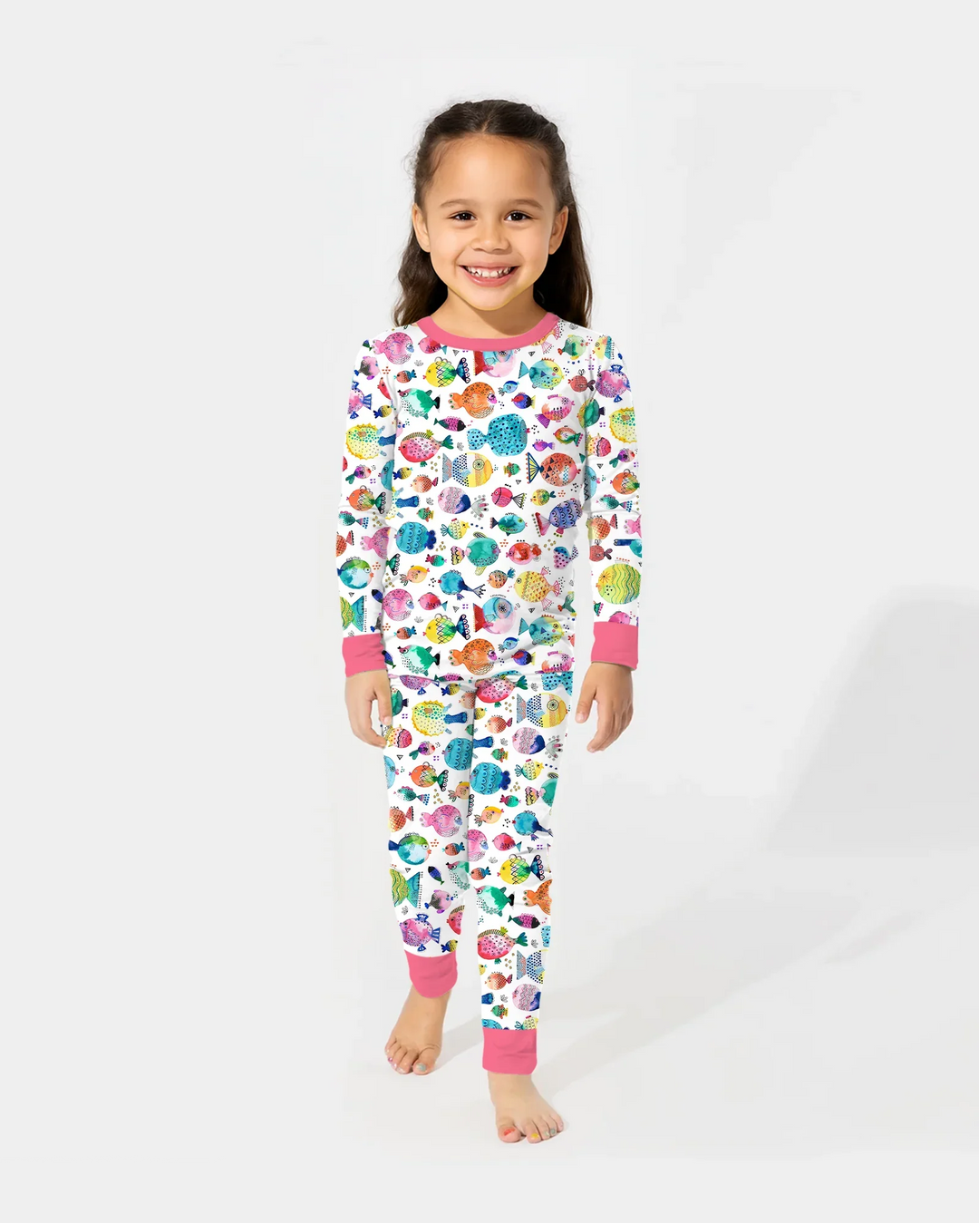 Zweiteiliges Langarm-Pyjama-Set mit Sommerfrüchten