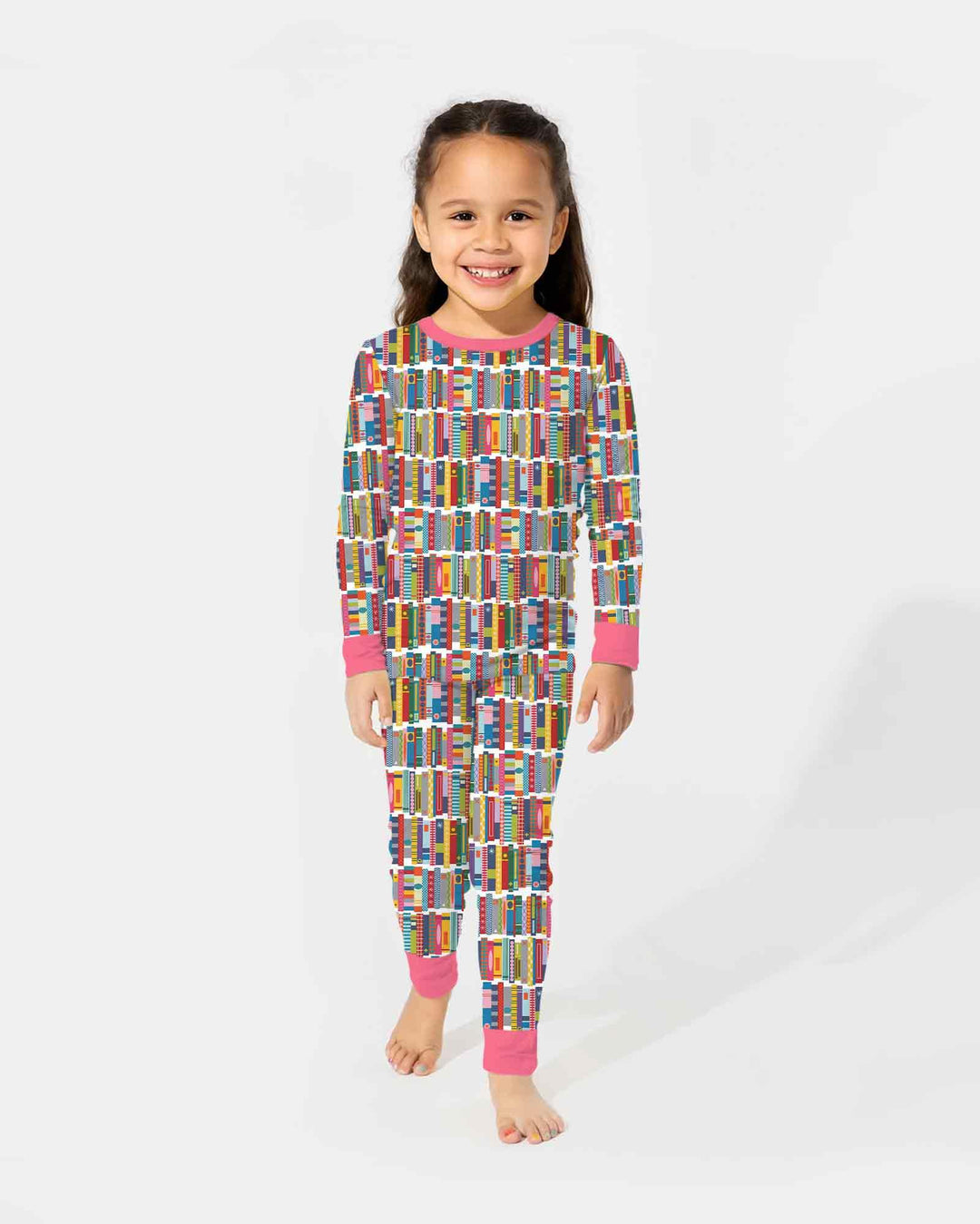 Zweiteiliges Langarm-Pyjama-Set mit Sommerfrüchten