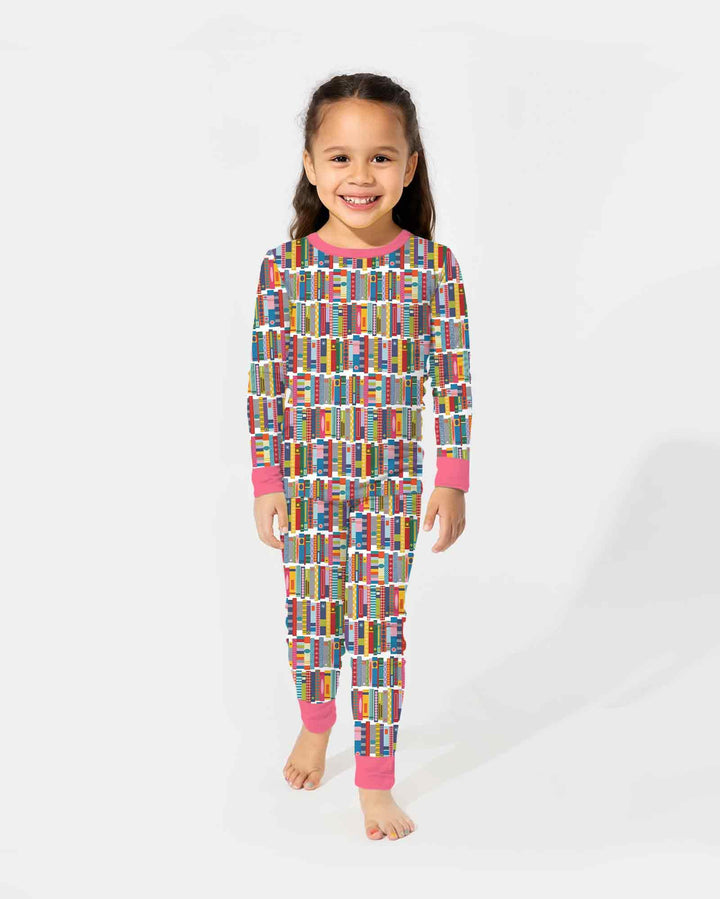 Zweiteiliges Langarm-Pyjama-Set mit Sommerfrüchten