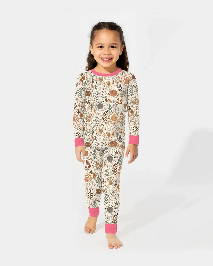 Zweiteiliges Langarm-Pyjama-Set mit Sommerfrüchten