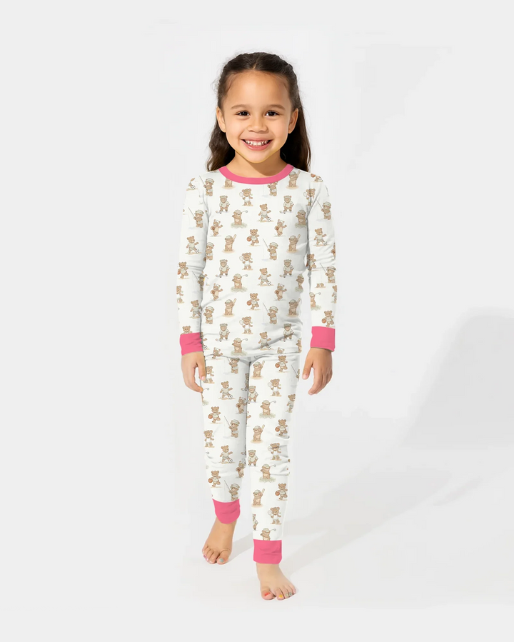 Zweiteiliges Langarm-Pyjama-Set mit Sommerfrüchten