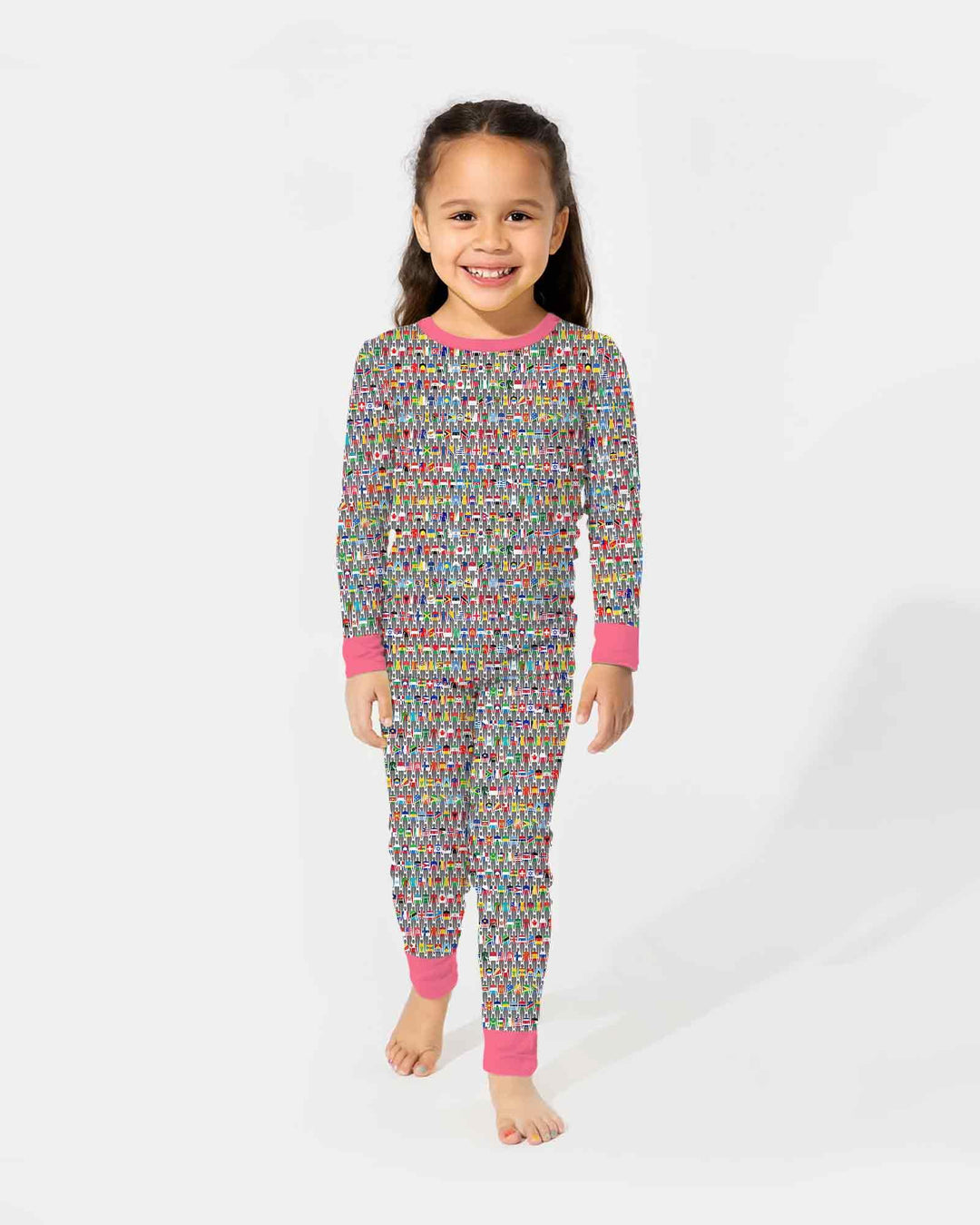 Zweiteiliges Langarm-Pyjama-Set mit Sommerfrüchten