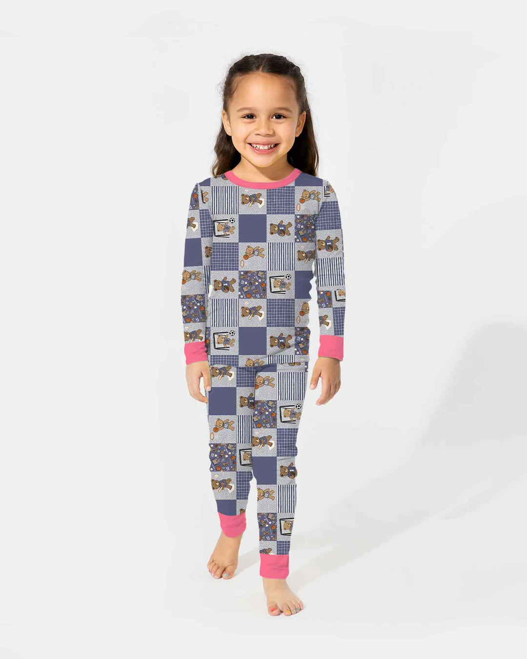 Zweiteiliges Langarm-Pyjama-Set mit Sommerfrüchten