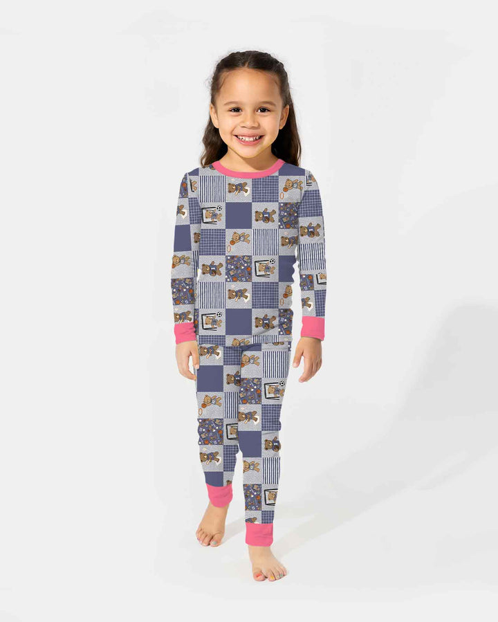 Zweiteiliges Langarm-Pyjama-Set mit Sommerfrüchten