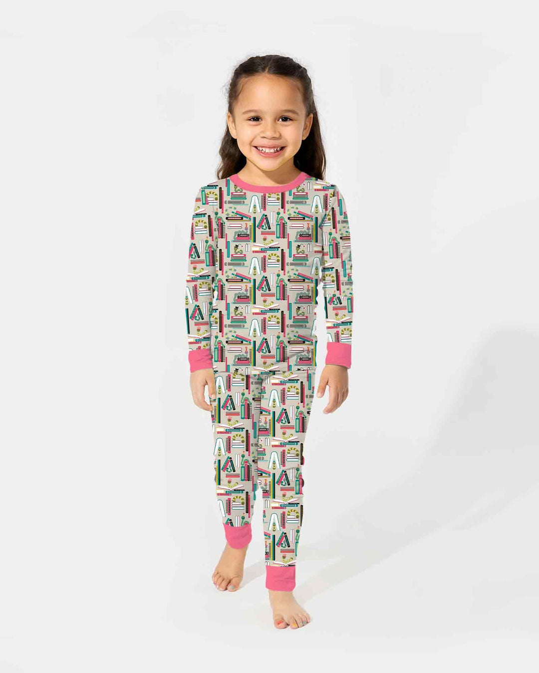 Zweiteiliges Langarm-Pyjama-Set mit Sommerfrüchten