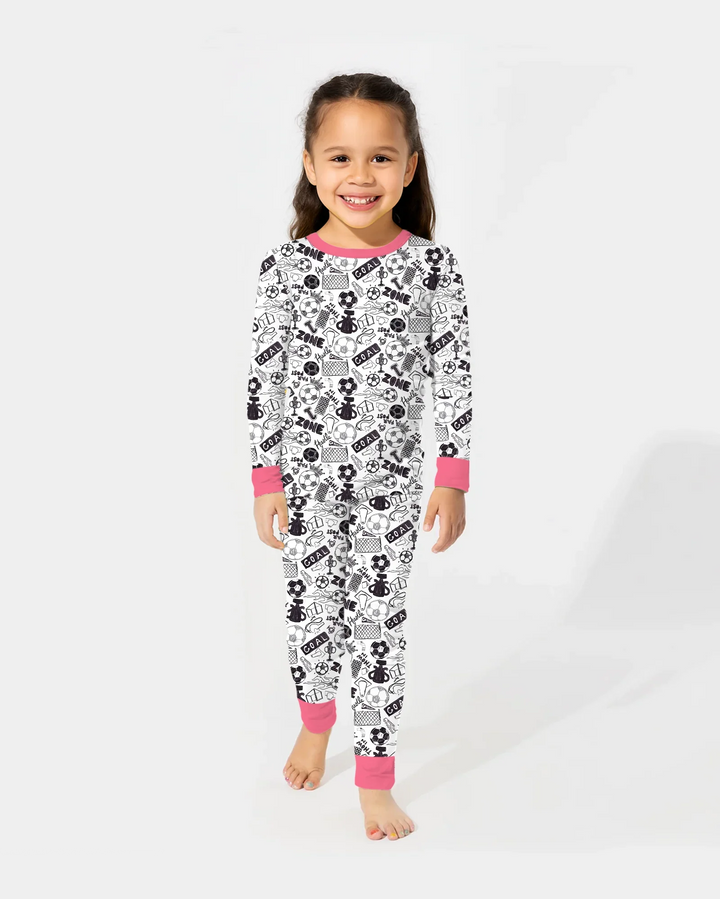 Zweiteiliges Langarm-Pyjama-Set mit Sommerfrüchten