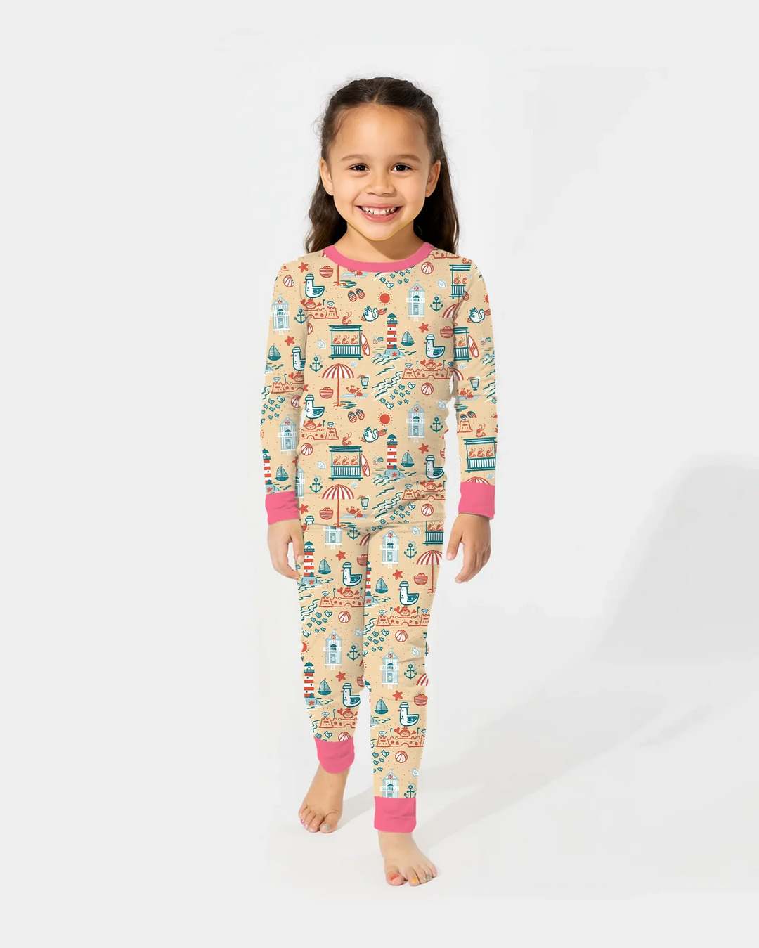 Seaside Storybook Days Bamboo Two Piece Long Sleeve Pajama Set