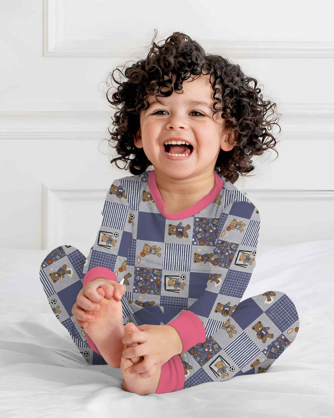 Zweiteiliges Langarm-Pyjama-Set mit Sommerfrüchten