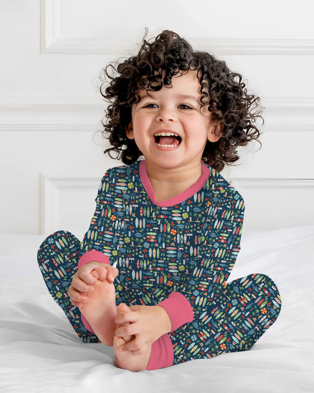 Zweiteiliges Langarm-Pyjama-Set mit Sommerfrüchten