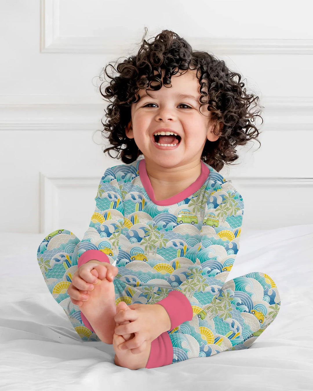 Zweiteiliges Langarm-Pyjama-Set mit Sommerfrüchten