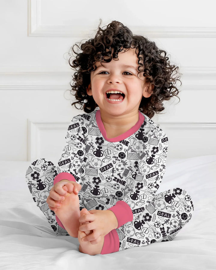 Zweiteiliges Langarm-Pyjama-Set mit Sommerfrüchten
