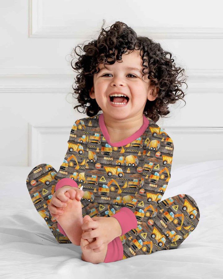 Zweiteiliges Langarm-Pyjama-Set mit Sommerfrüchten