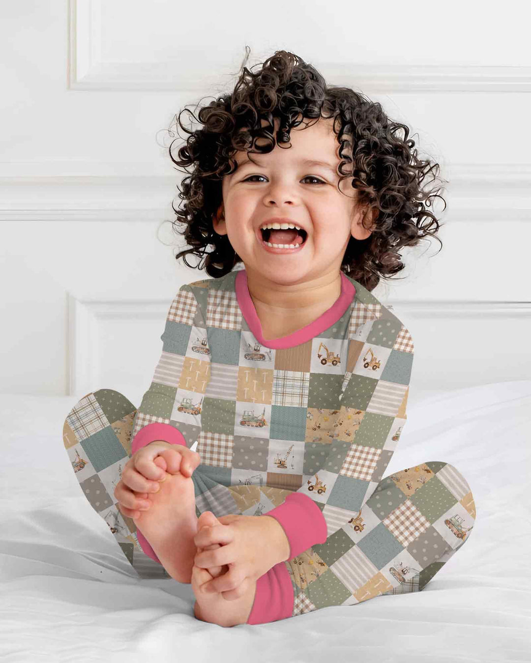 Zweiteiliges Langarm-Pyjama-Set mit Sommerfrüchten