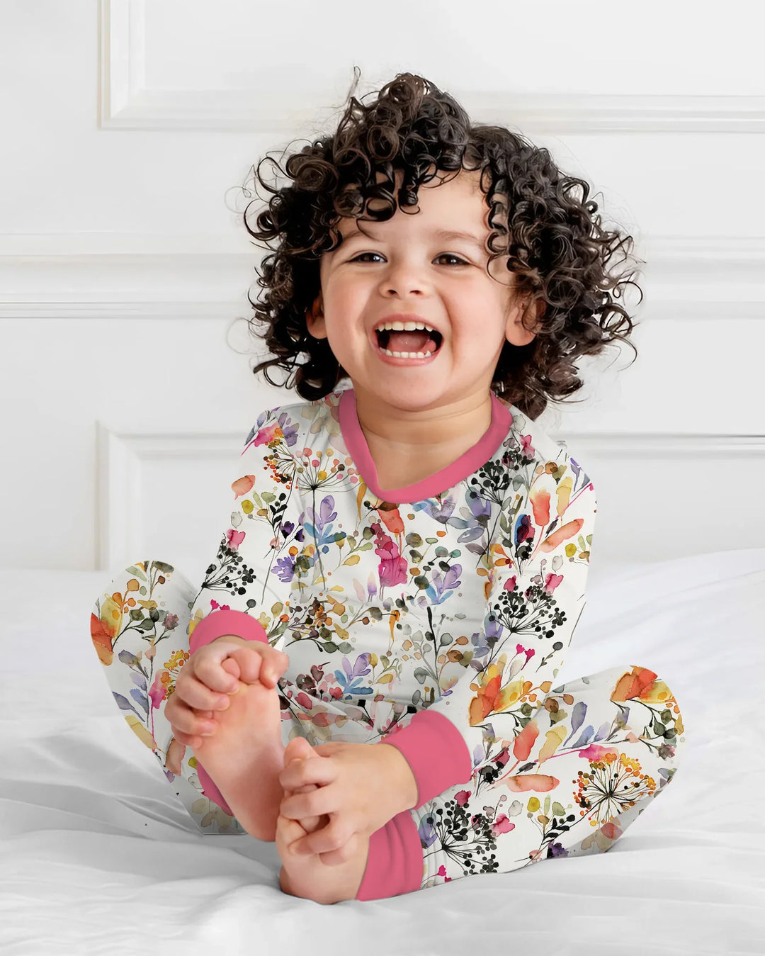 Zweiteiliges Langarm-Pyjama-Set mit Sommerfrüchten