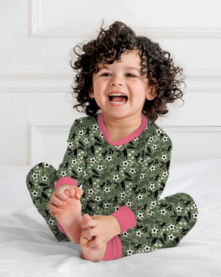 Zweiteiliges Langarm-Pyjama-Set mit Sommerfrüchten