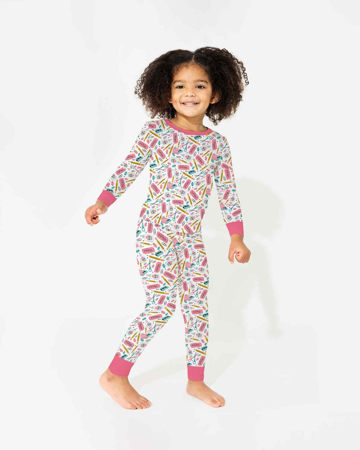 Zweiteiliges Langarm-Pyjama-Set mit Sommerfrüchten
