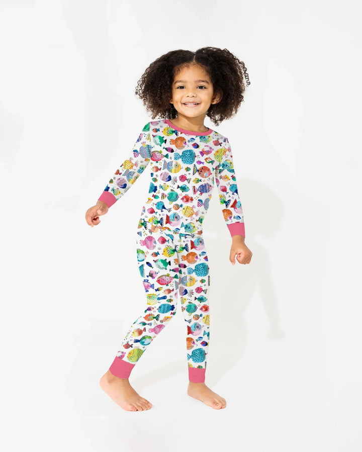 Zweiteiliges Langarm-Pyjama-Set mit Sommerfrüchten