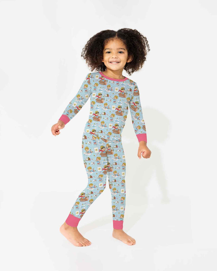 Zweiteiliges Langarm-Pyjama-Set mit Sommerfrüchten