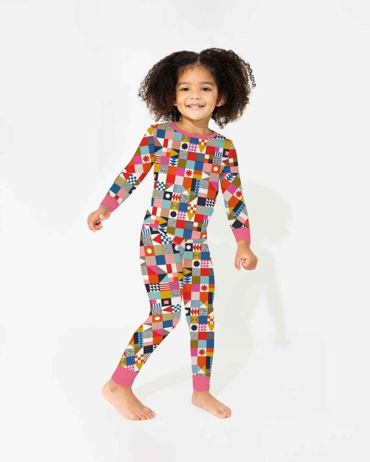 Zweiteiliges Langarm-Pyjama-Set mit Sommerfrüchten