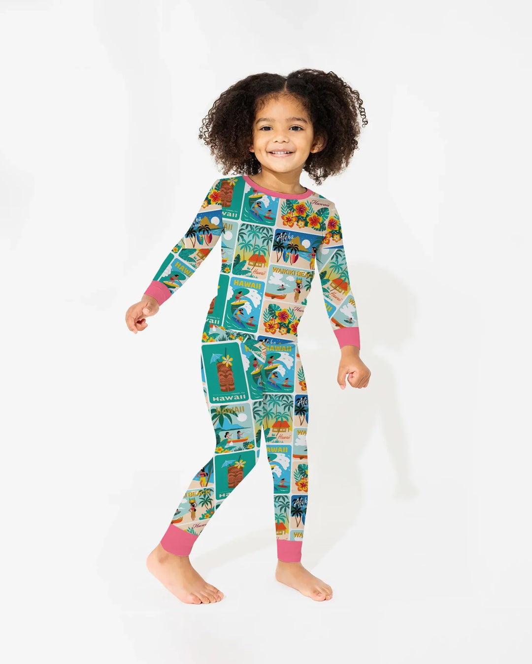 Zweiteiliges Langarm-Pyjama-Set mit Sommerfrüchten