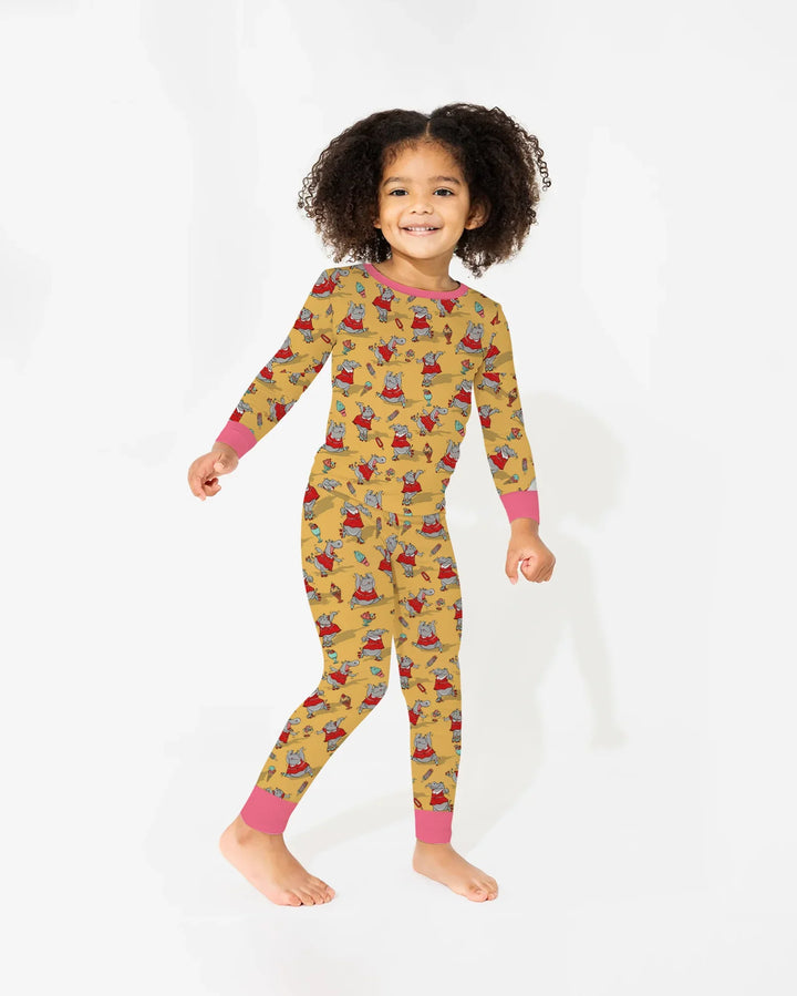 Zweiteiliges Langarm-Pyjama-Set mit Sommerfrüchten
