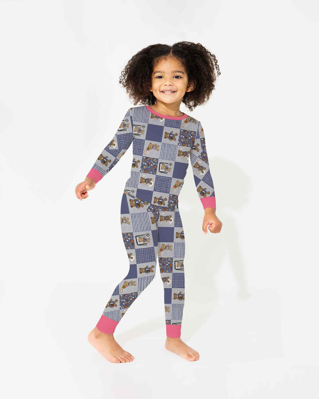 Zweiteiliges Langarm-Pyjama-Set mit Sommerfrüchten