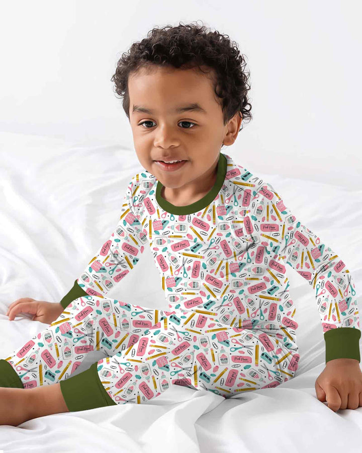 Zweiteiliges Langarm-Pyjama-Set mit Sommerfrüchten