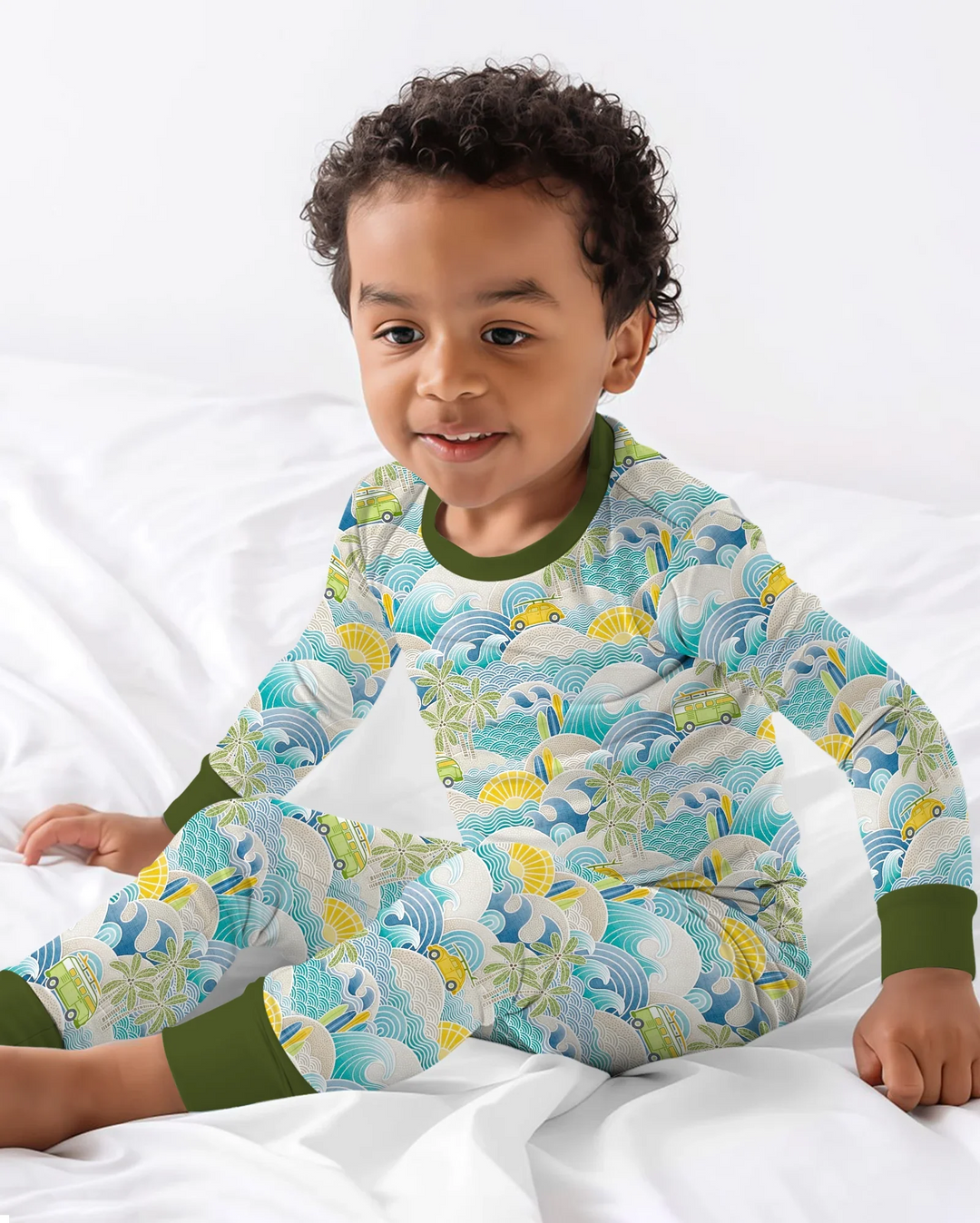 Zweiteiliges Langarm-Pyjama-Set mit Sommerfrüchten