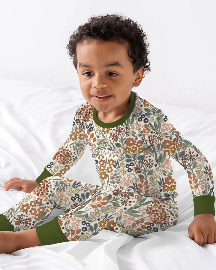 Autumn Meadow Botanicals Bamboo Two Piece Long Sleeve Pajama Set