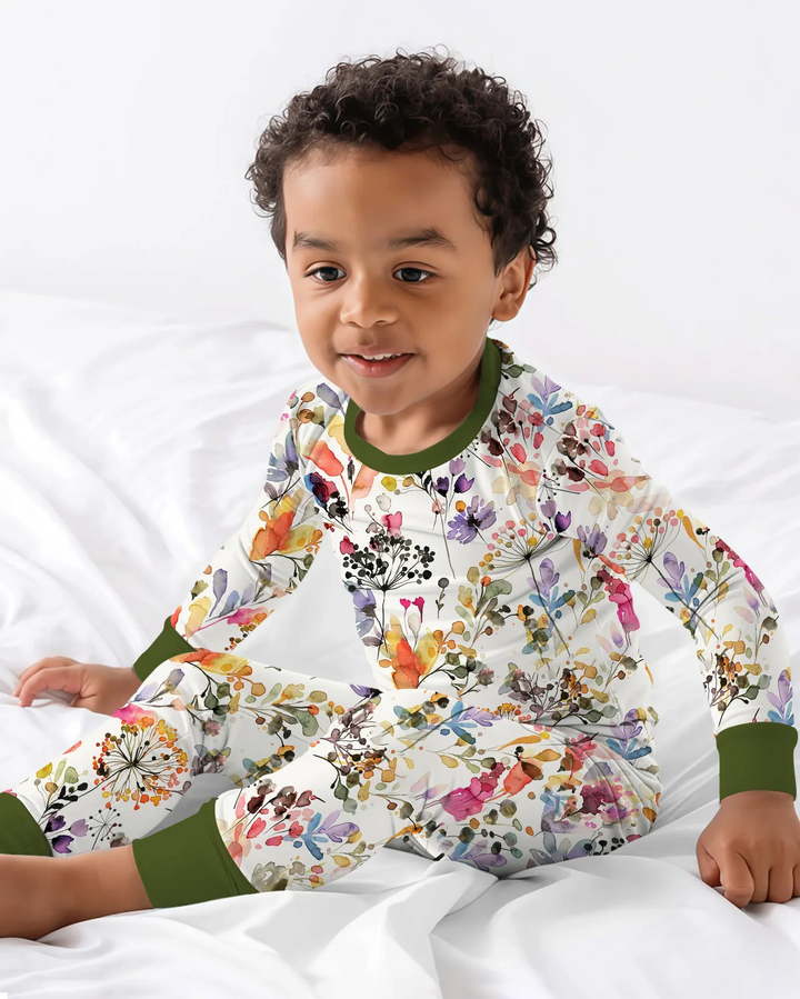 Zweiteiliges Langarm-Pyjama-Set mit Sommerfrüchten