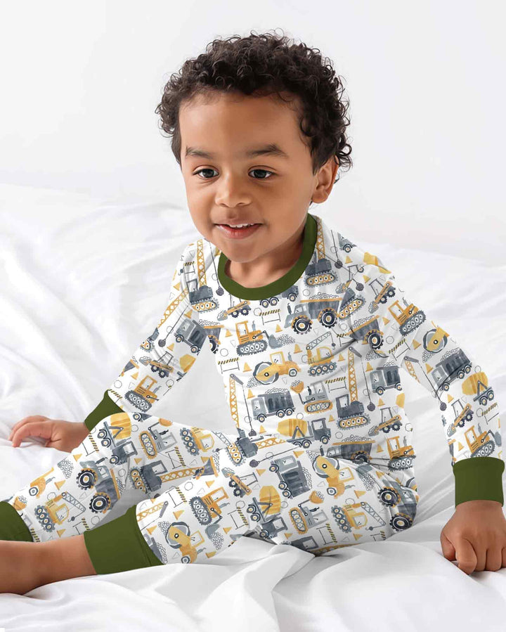 Construction Crew Bamboo Two Piece Long Sleeve Pajama Set