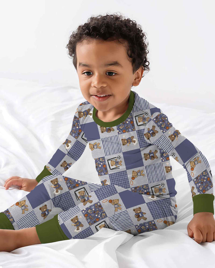 Zweiteiliges Langarm-Pyjama-Set mit Sommerfrüchten