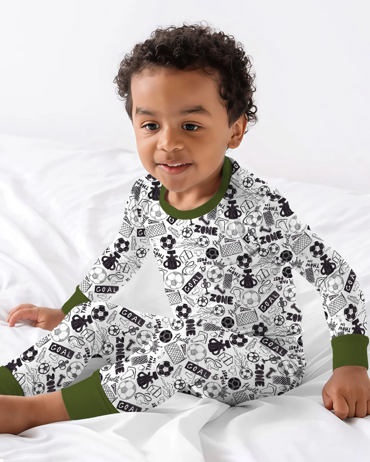Zweiteiliges Langarm-Pyjama-Set mit Sommerfrüchten