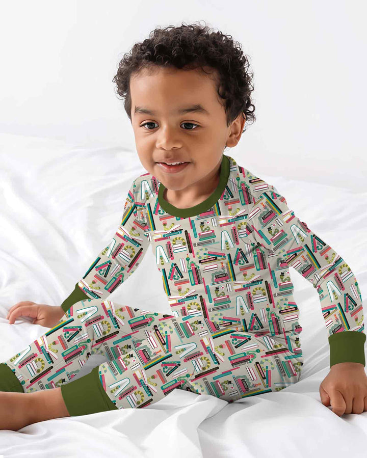Zweiteiliges Langarm-Pyjama-Set mit Sommerfrüchten