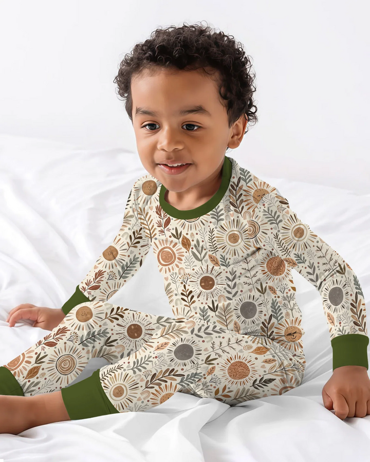 Zweiteiliges Langarm-Pyjama-Set mit Sommerfrüchten
