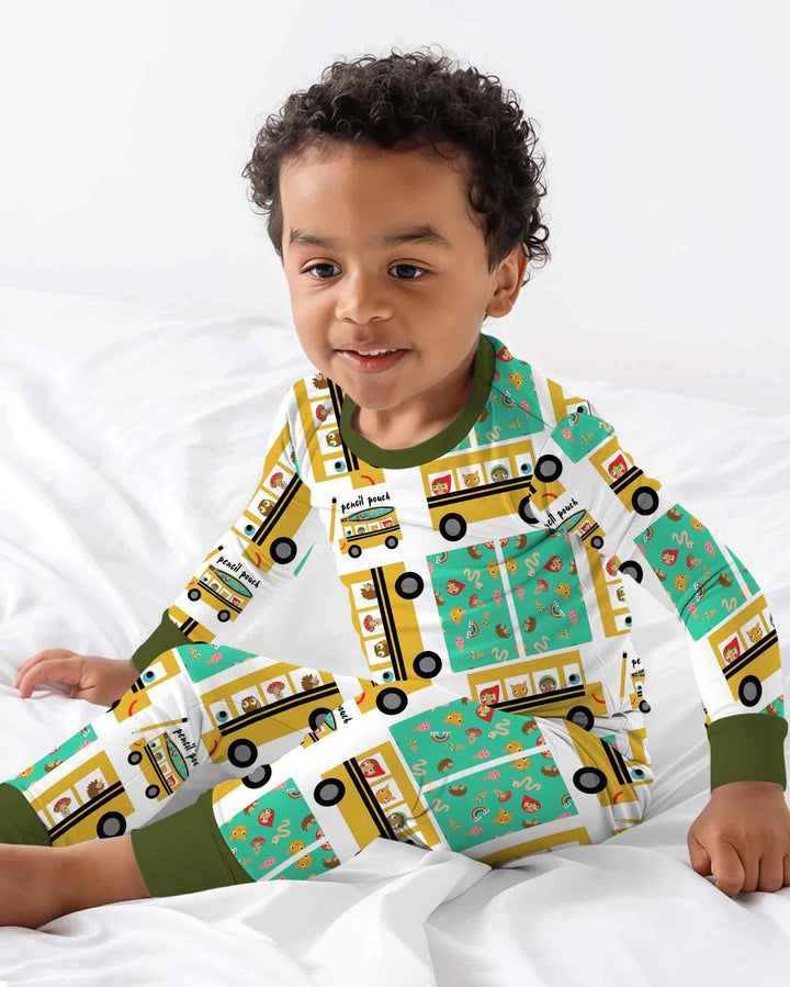 Zweiteiliges Langarm-Pyjama-Set mit Sommerfrüchten