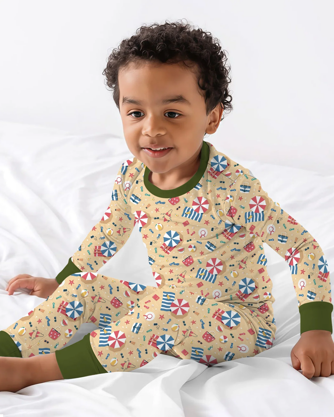 Sunny Beach Day Essentials Bamboo Two Piece Long Sleeve Pajama Set