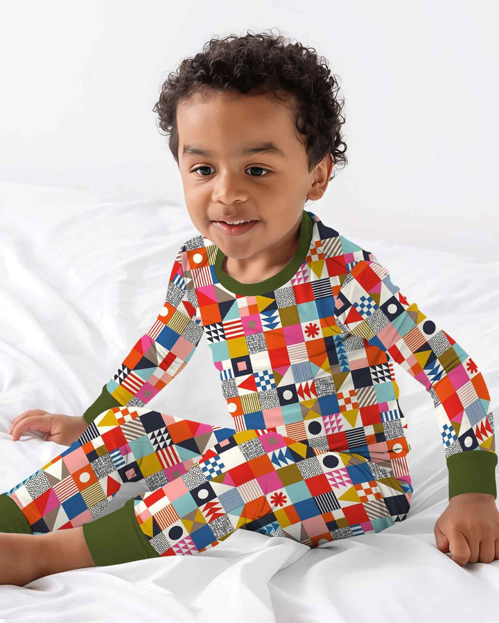Zweiteiliges Langarm-Pyjama-Set mit Sommerfrüchten