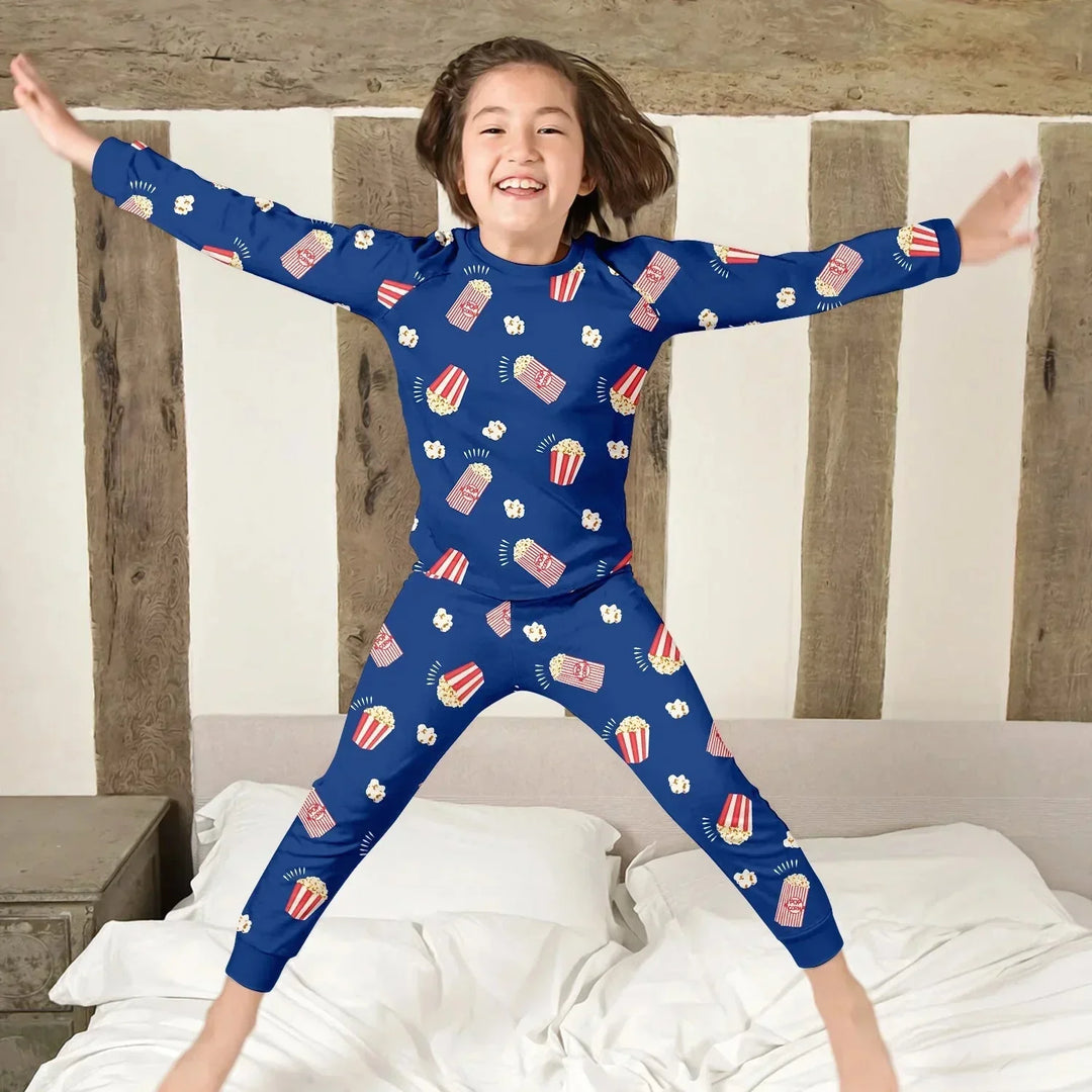 Popcorn Two Piece Long Sleeve Pajama Set , Popcorn Two Piece Long Sleeve Pajama Set - 12-18M