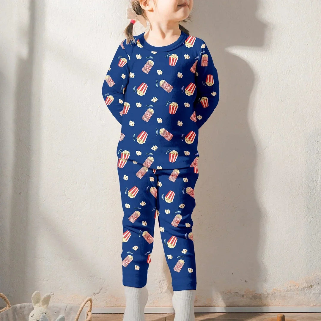 Popcorn Two Piece Long Sleeve Pajama Set , Popcorn Two Piece Long Sleeve Pajama Set - 12-18M