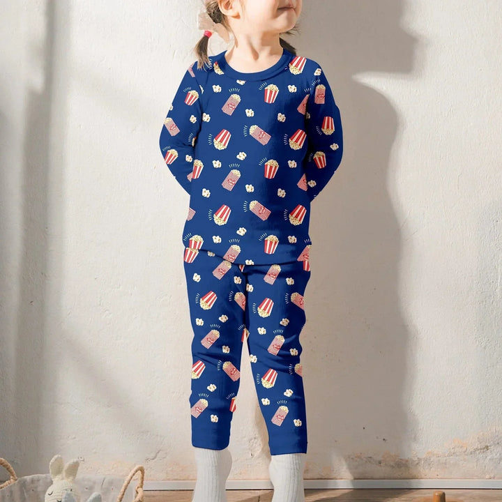 Popcorn Two Piece Long Sleeve Pajama Set , Popcorn Two Piece Long Sleeve Pajama Set - 12-18M