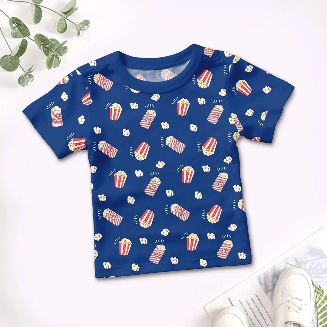 Popcorn Two Piece Short Sleeve Shorts Pajama Set , Popcorn Two Piece Short Sleeve Shorts Pajama Set - 12-18M