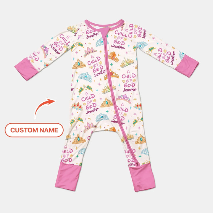 Princess A Child Of God Custom Name Convertible Zippy , Princess A Child Of God Custom Name Convertible Zippy - 0-3M