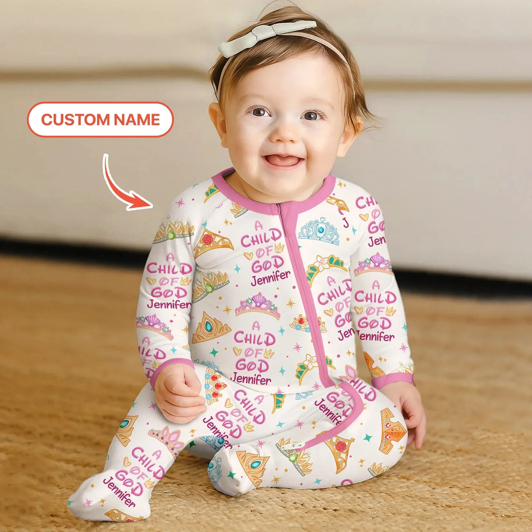 Princess A Child Of God Custom Name Convertible Zippy , Princess A Child Of God Custom Name Convertible Zippy - 0-3M