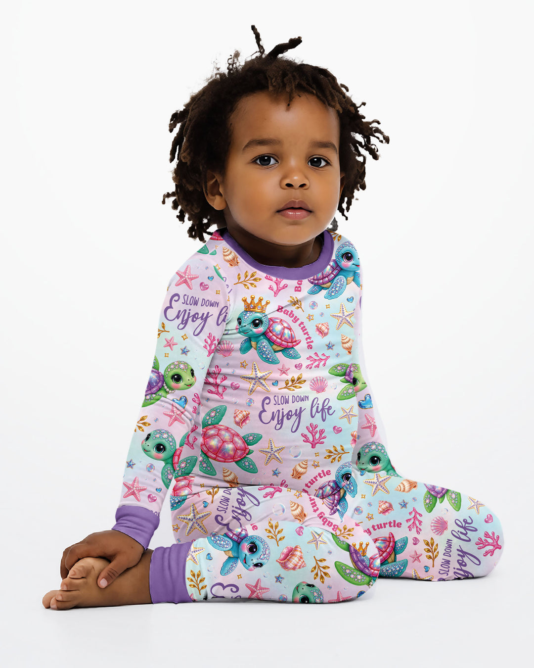 Baby Turtle Bamboo Two Piece Long Sleeve Pajama Set