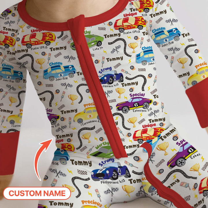 Racing Fun God Says I Am Custom Name Convertible Zippy , Racing Fun God Says I Am Custom Name Convertible Zippy - 0-3M