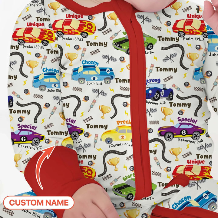 Racing Fun God Says I Am Custom Name Convertible Zippy , Racing Fun God Says I Am Custom Name Convertible Zippy - 0-3M