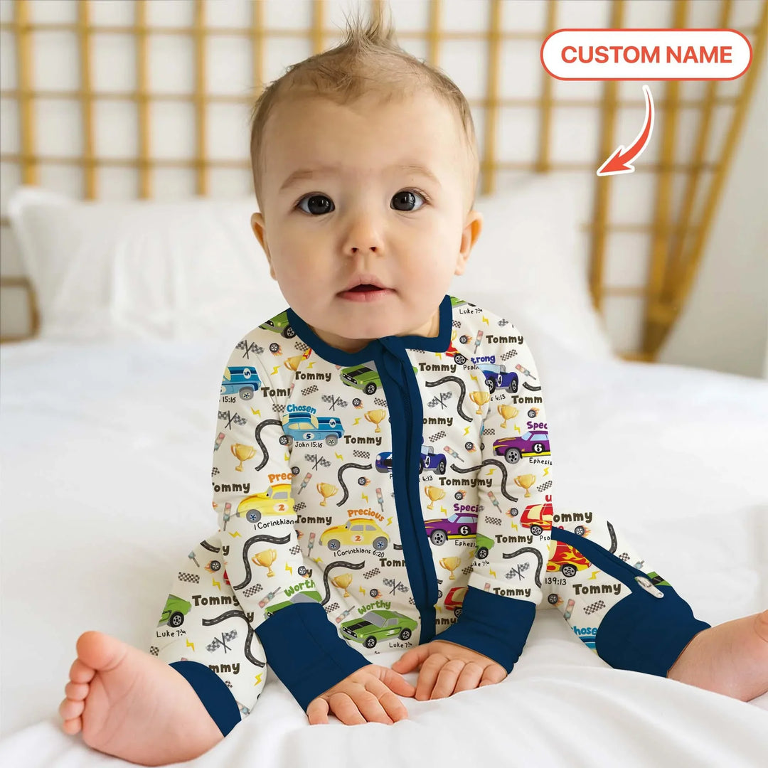 Racing Fun God Says I Am Custom Name Convertible Zippy , Racing Fun God Says I Am Custom Name Convertible Zippy - 0-3M